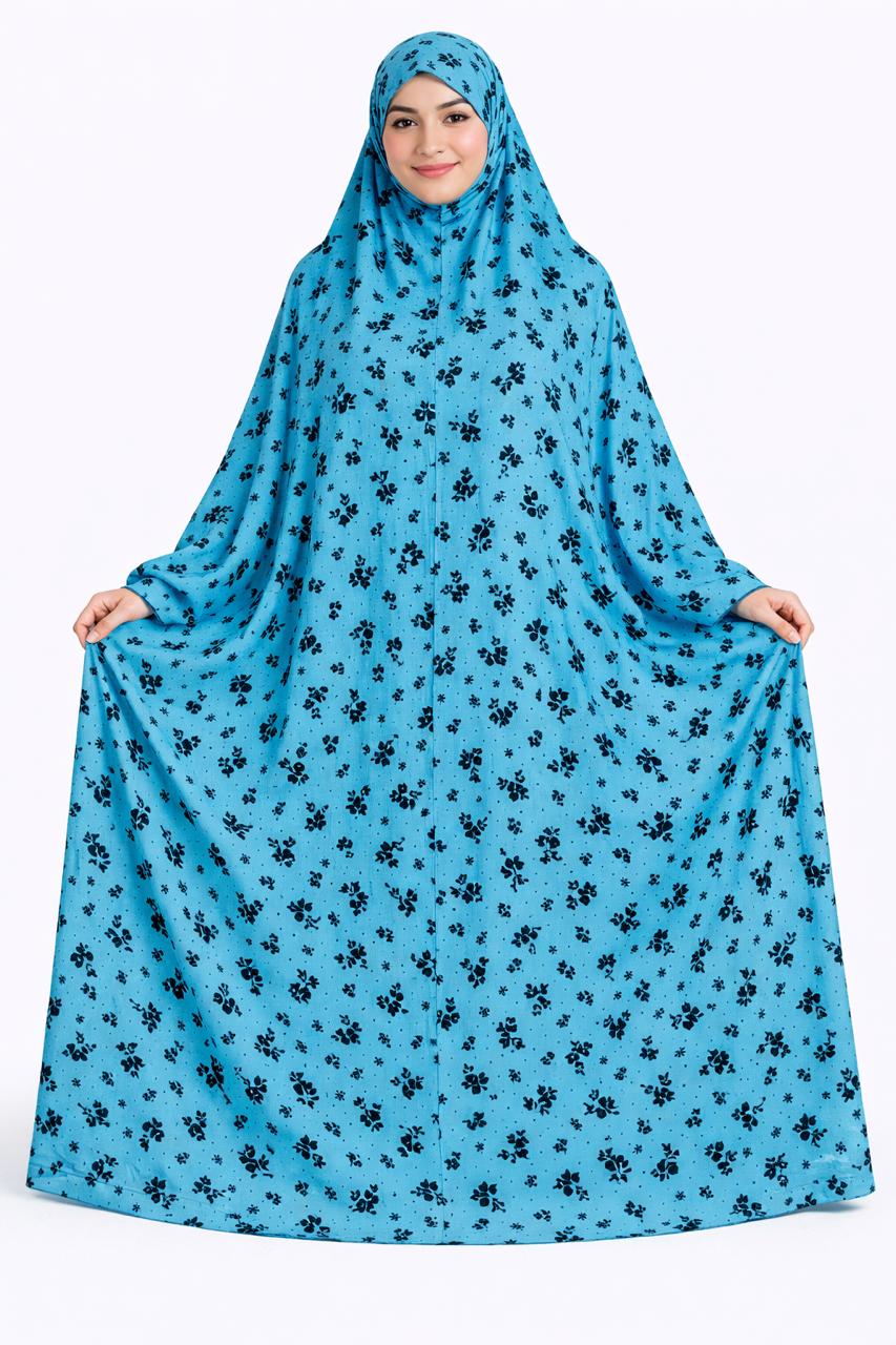 Namaz Chaadar - Pool Blue Floral