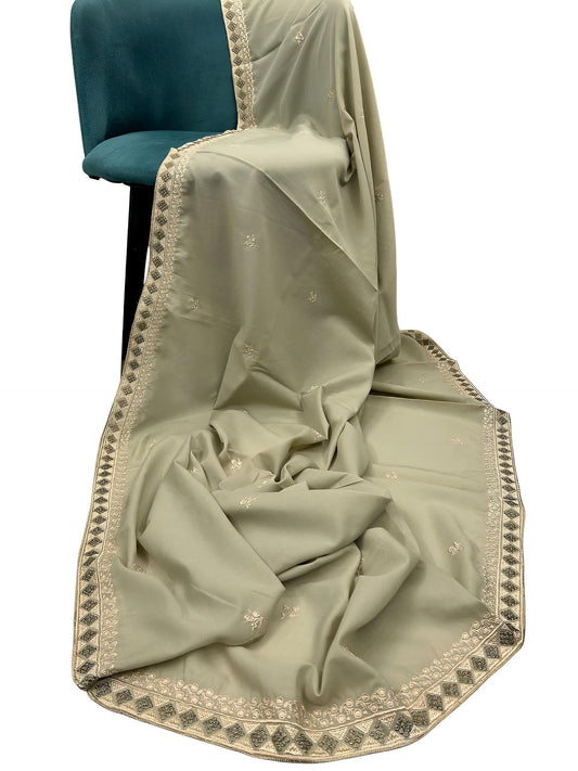 Khaki Tea Pink Border Shaal