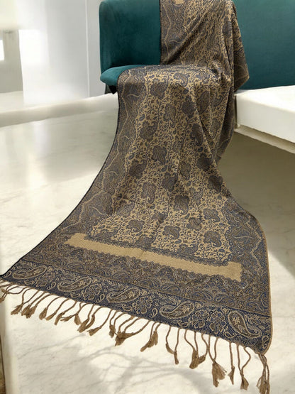 Light Purple Damask Paisleys Dual Tone Pashmina Hijab