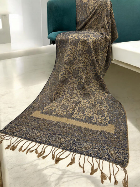 Light Purple Damask Paisleys Dual Tone Pashmina Hijab