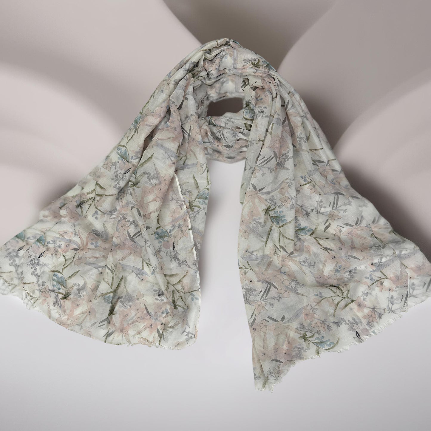 Sketchy Baby Pink Floral Printed Modal Hijab