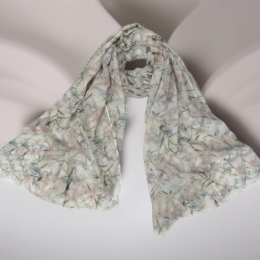 Sketchy Baby Pink Floral Printed Modal Hijab