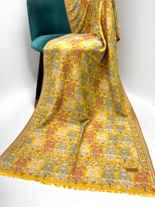 Yellow Multi Floral Paisleys Kani Pashmina Hijab
