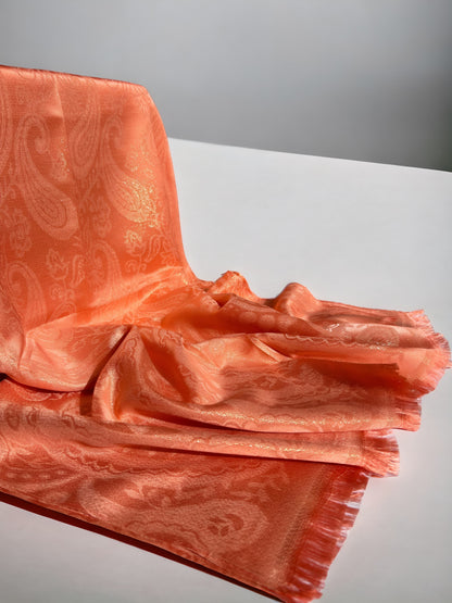 Shimmer silk hijab - Light Salmon