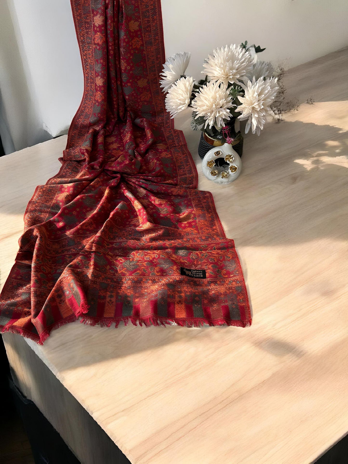 Kani Pashmina Hijab Shaal - Raspberry Red