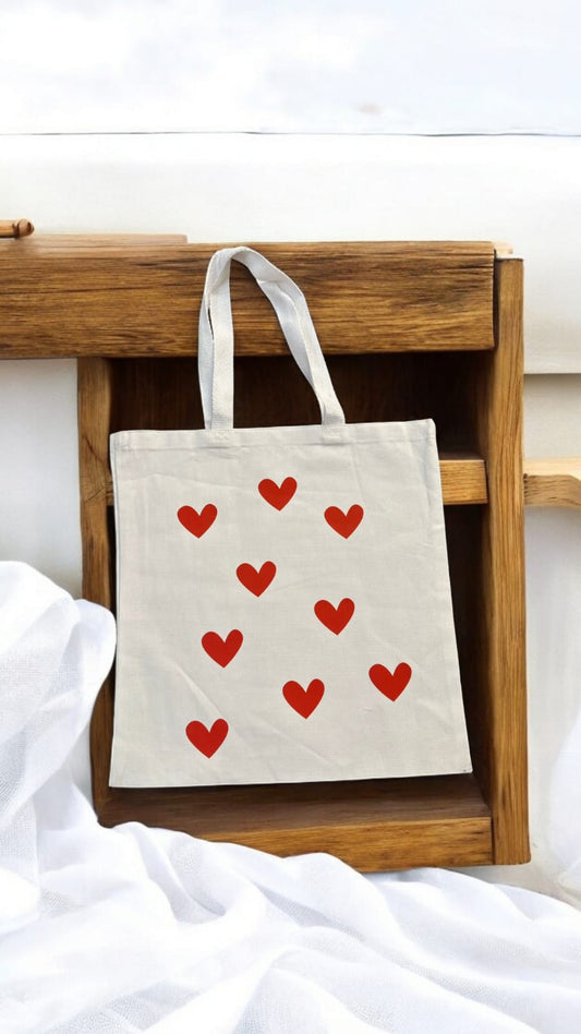 Red Hearts Tote Bag