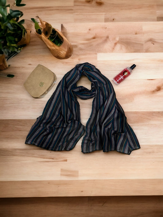 Black Striped Premium Modal Hijab