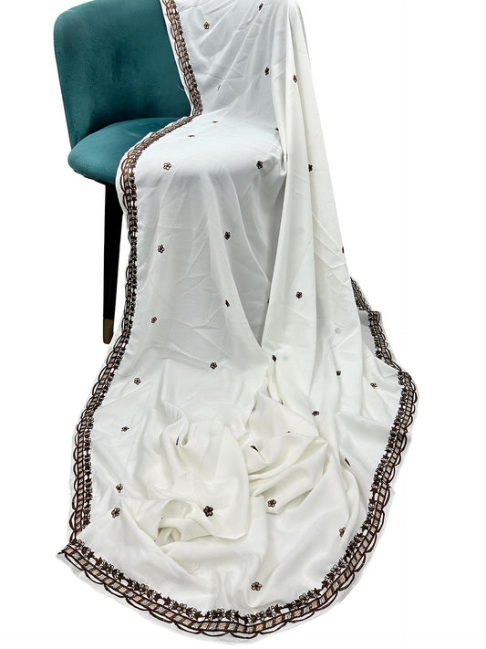 White Brown Cutwork Shaal