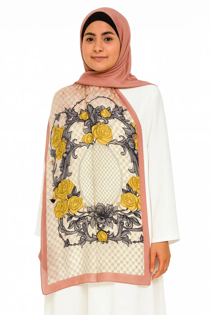 Large Satin Silk Scarf