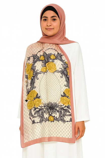 Large Satin Silk Scarf