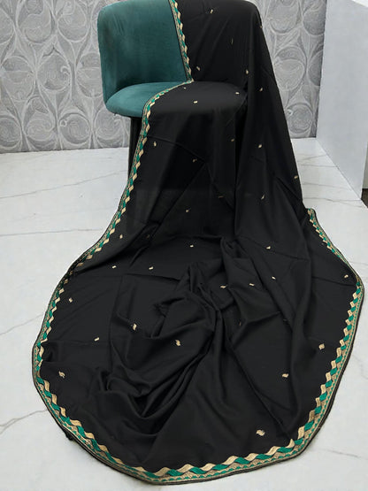 Black Sea Green Cream Embroidered Shaal