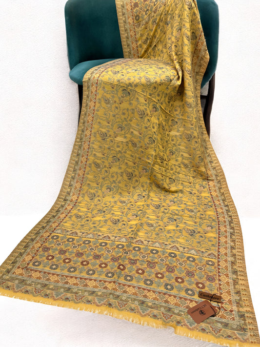 Sunflower Yellow Floral Scroll Kani Pashmina Hijab