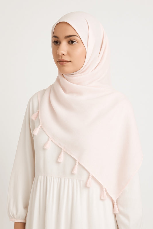 Shell Pink - Lawn Tassel Hijab
