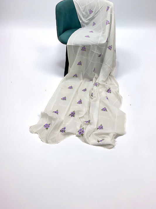 Water Lily Handembroidered Lawn Dupatta