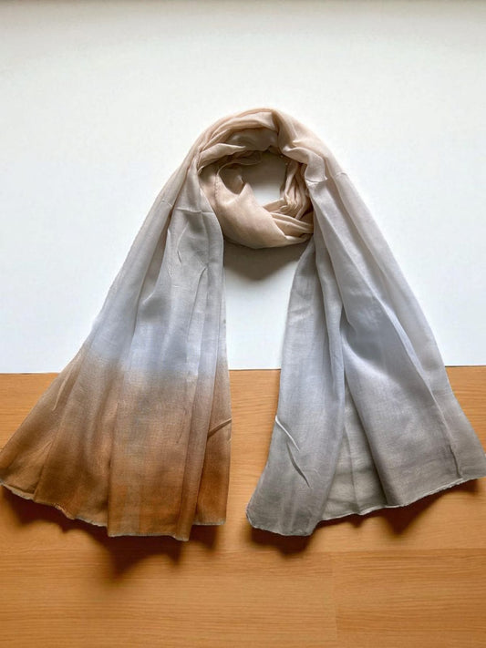 Silver Brown Tie-Dye Printed Modal Hijab
