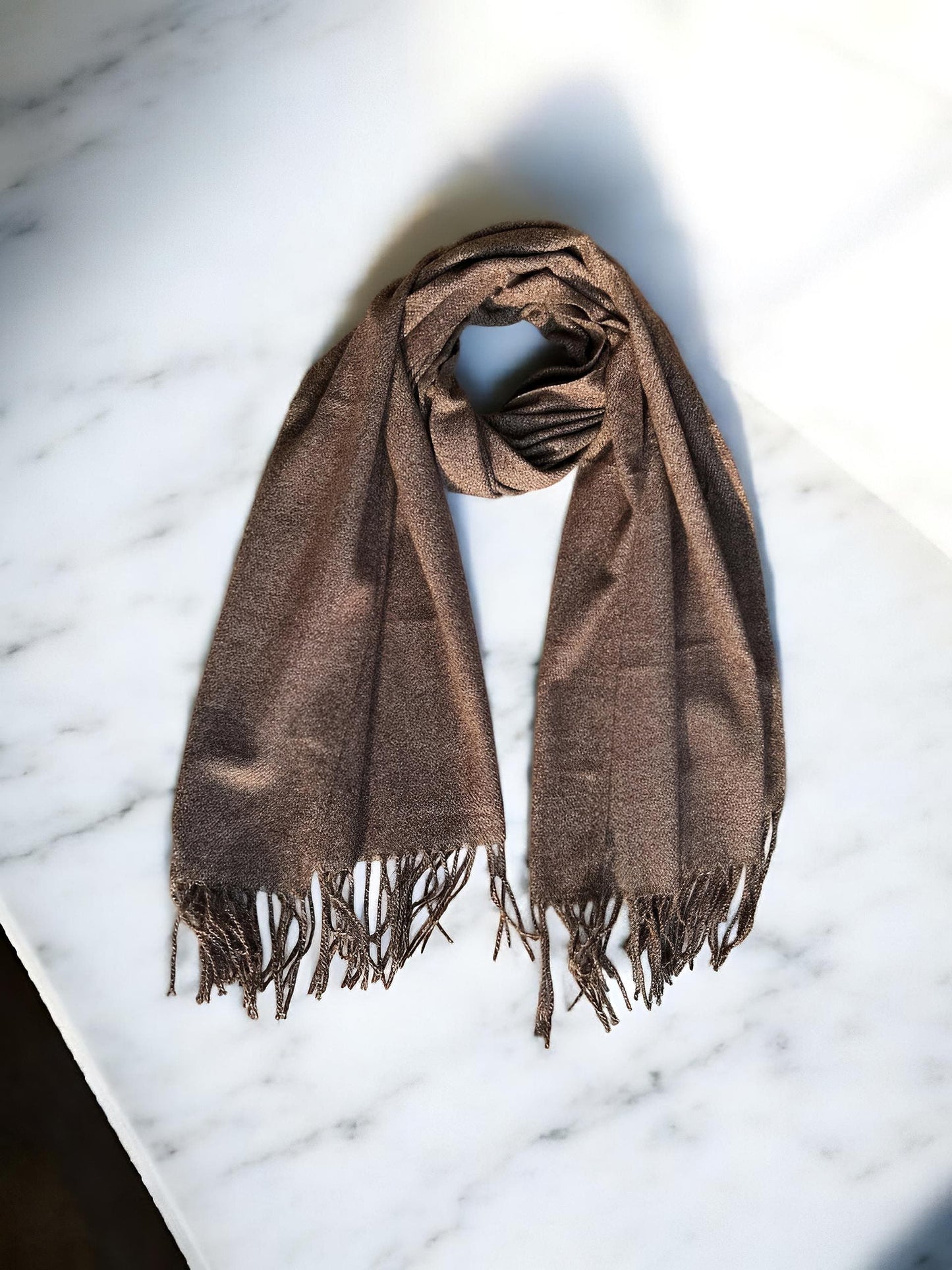 Winter Cashmere Scarf - Espresso Brown