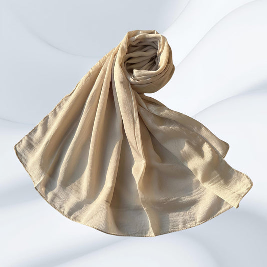 Double Cream - Crinkle Silk Hijabs