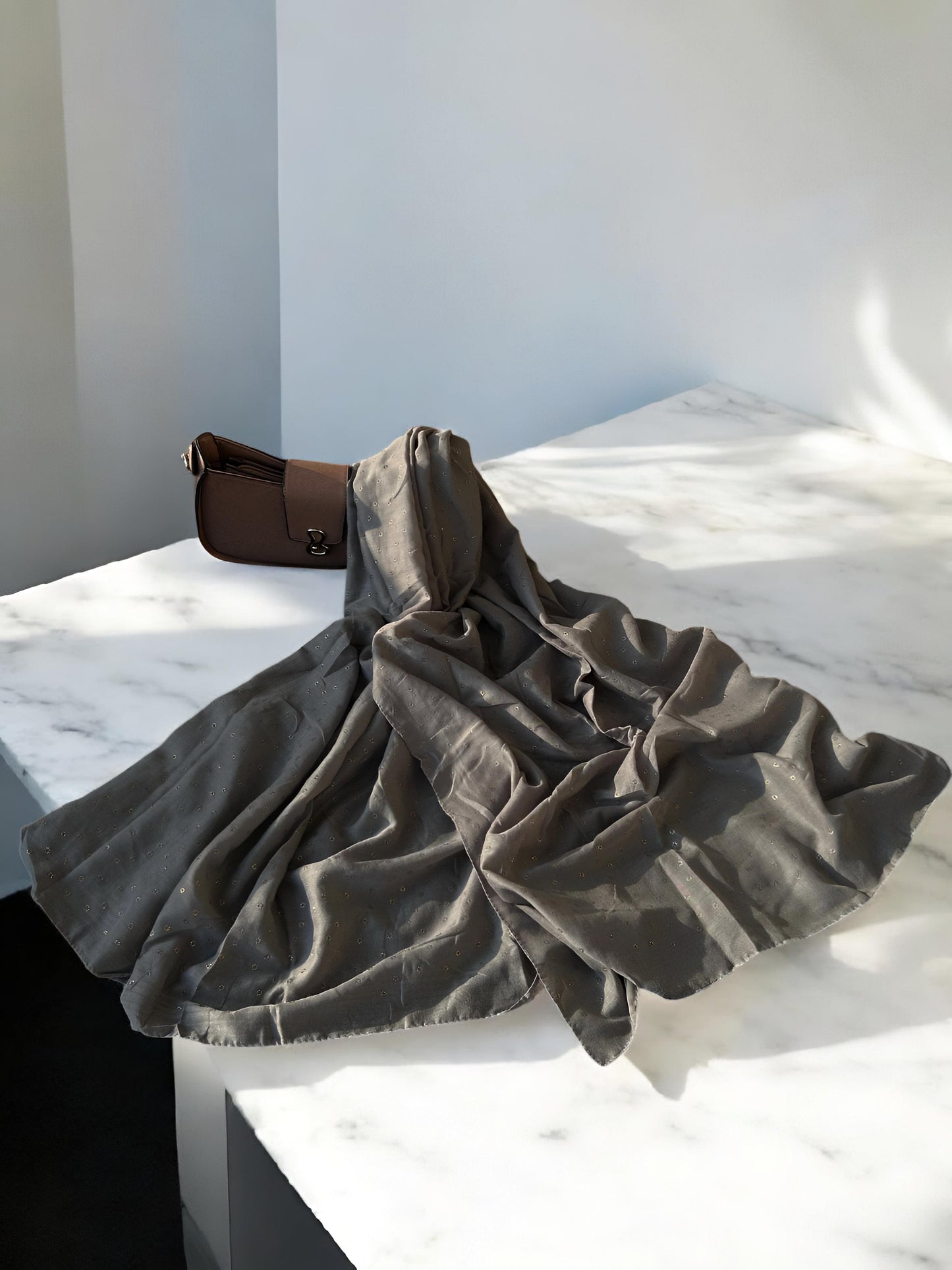 Iron Grey Rose Sequence Hijab