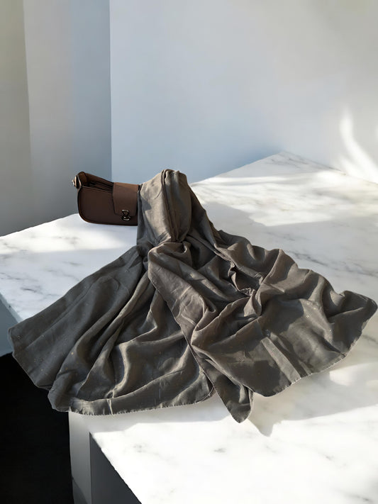 Iron Grey Rose Sequence Hijab