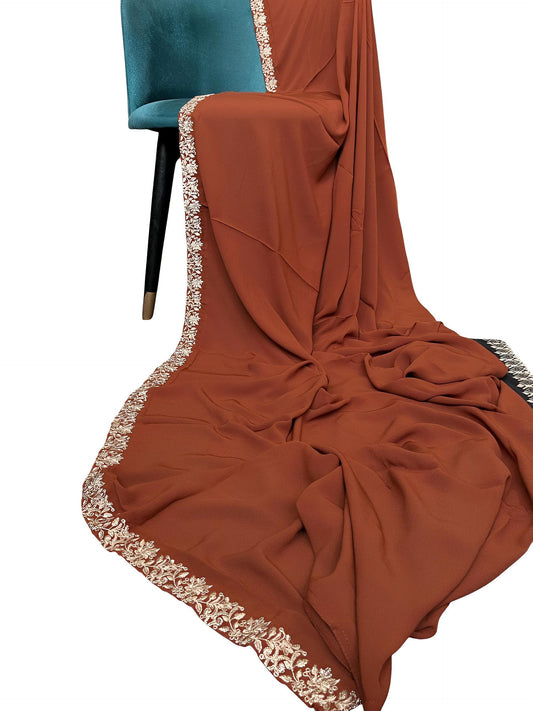 Luxury Burnt Umber Korean Shaal