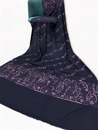 Lavender Twilight – Hand Embroidered Kashmiri Shawl