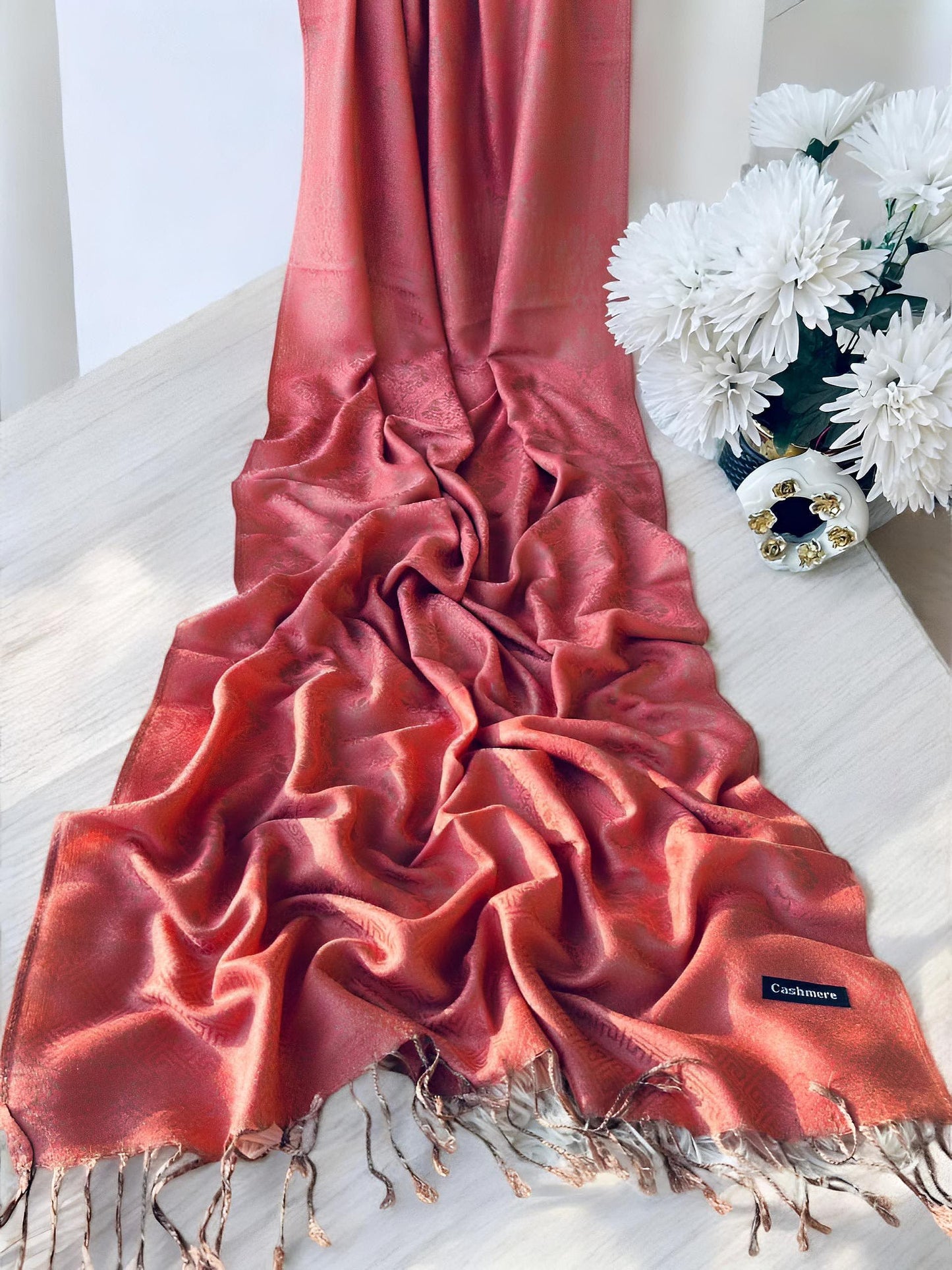 Water Melon Pink Pashmina Hijab Shaal