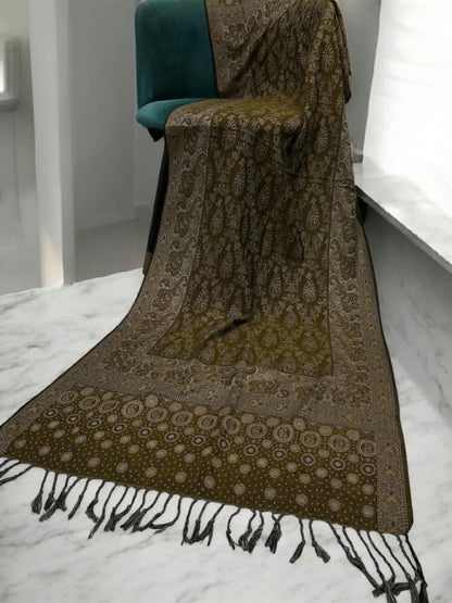 Peanut Brown Dotted Dual Tone Pashmina Hijab