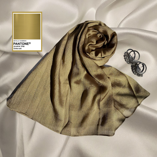 Glitterati Golden - Crinkle Silk Hijabs