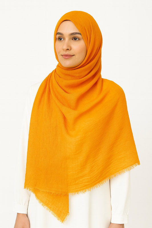 Tangerine Orange -  Crimp Lawn Hijab