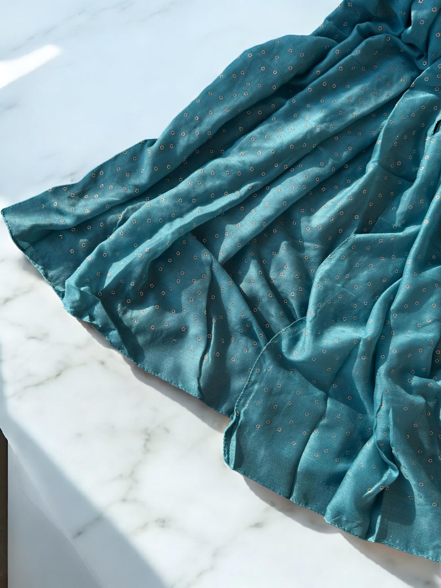 Zinc Blue Rose Sequence Hijab