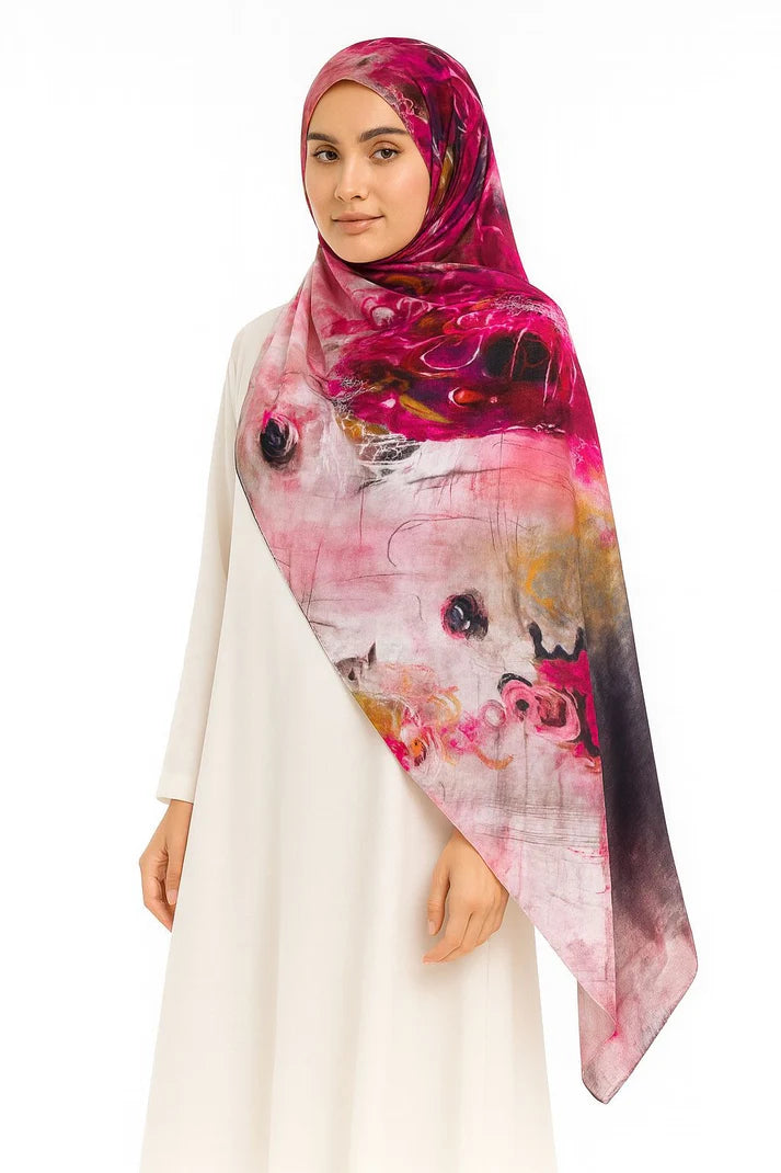Large Satin Silk Scarf
