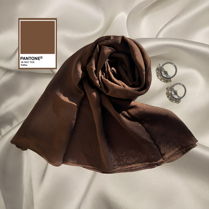 Toffee Brown - Crinkle Silk Hijabs