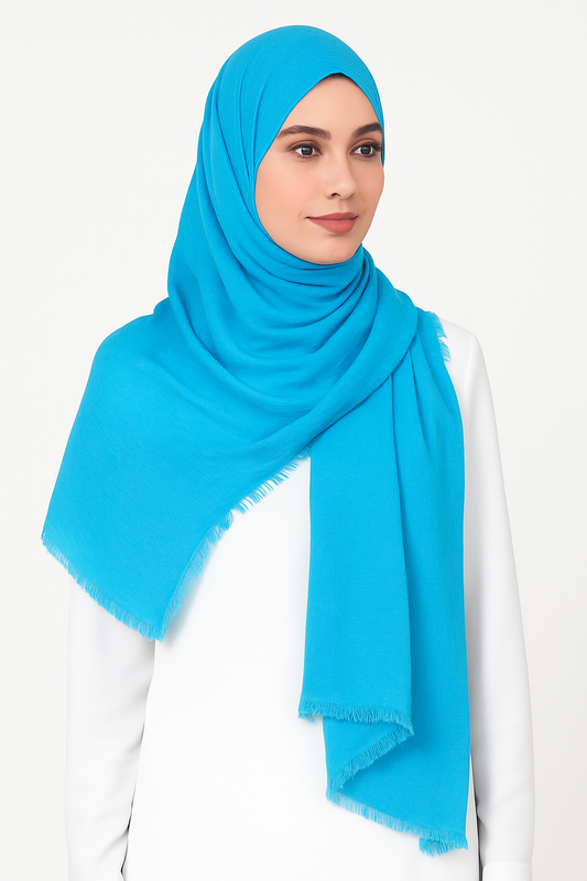 Pool Blue -  Crimp Lawn Hijab