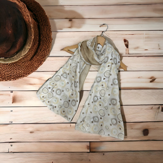 Glitter Beige Printed Lawn Hijab