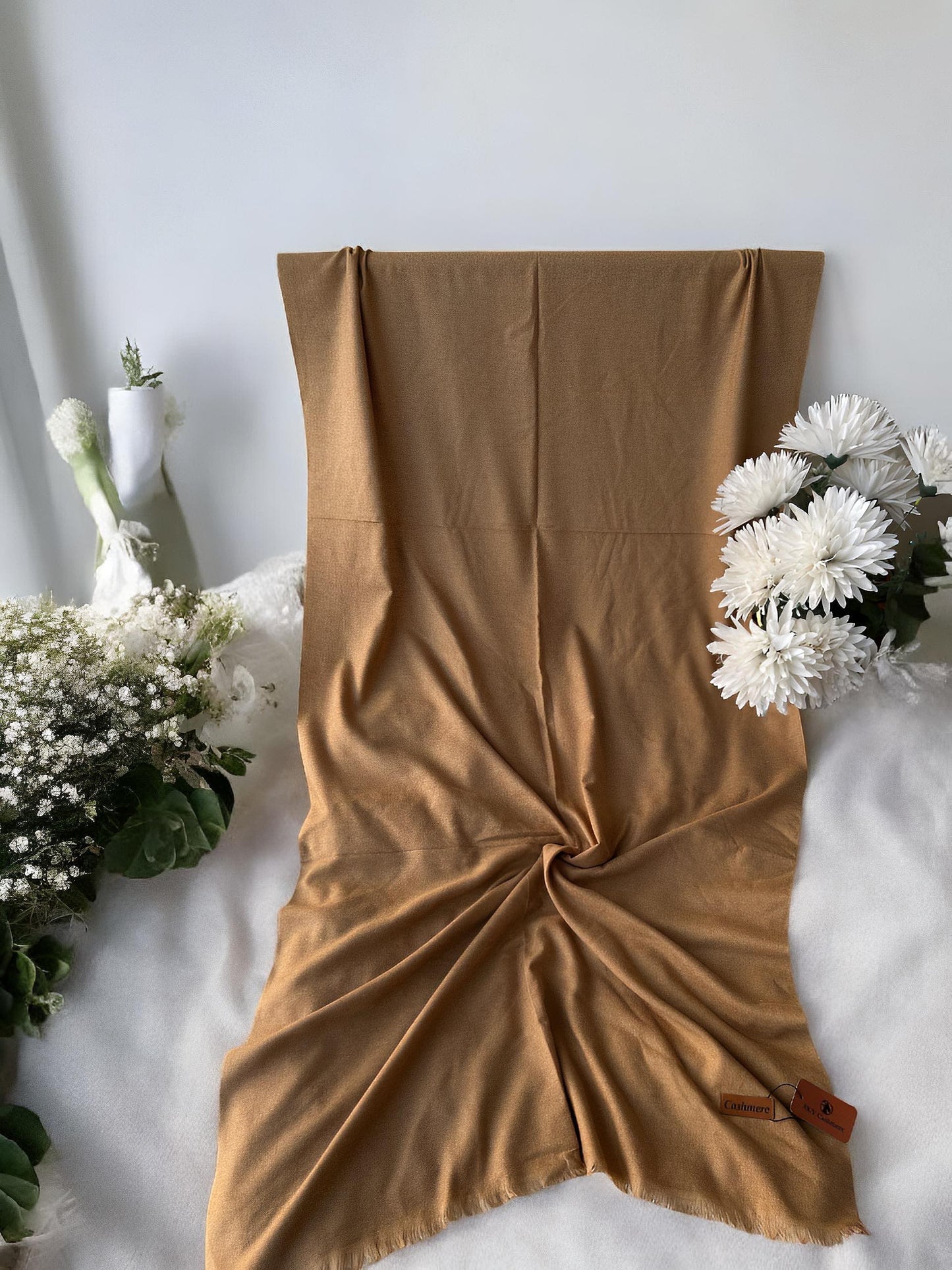 Plain Cashmere Hijab Scarf - Toffee Brown