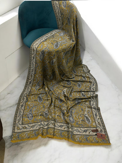 Pashmāra Shawl - Dark Beige Paisley