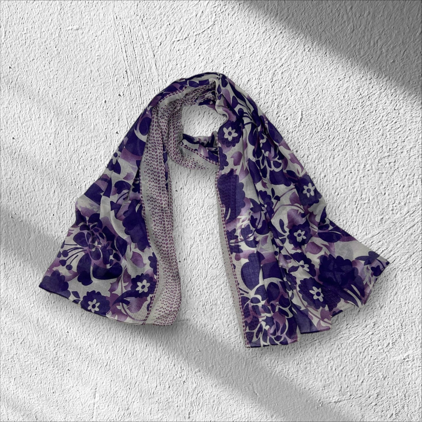 Purple Lavender Peonies Printed Modal Hijab