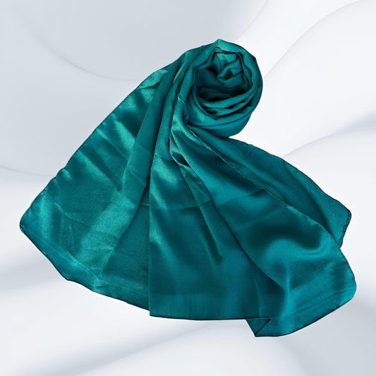 Teal - Crinkle Silk Hijabs