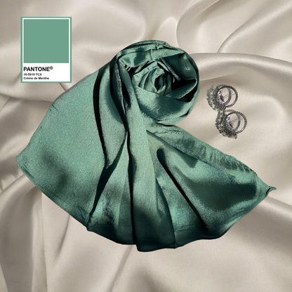 Creme de Menthe Green - Crinkle Silk Hijabs