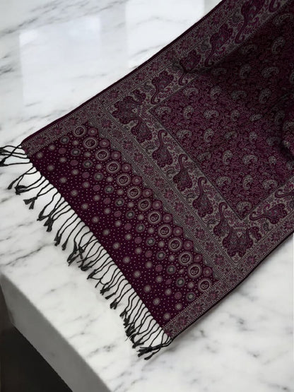 Magenta Lilac Dotted Dual Tone Pashmina Hijab