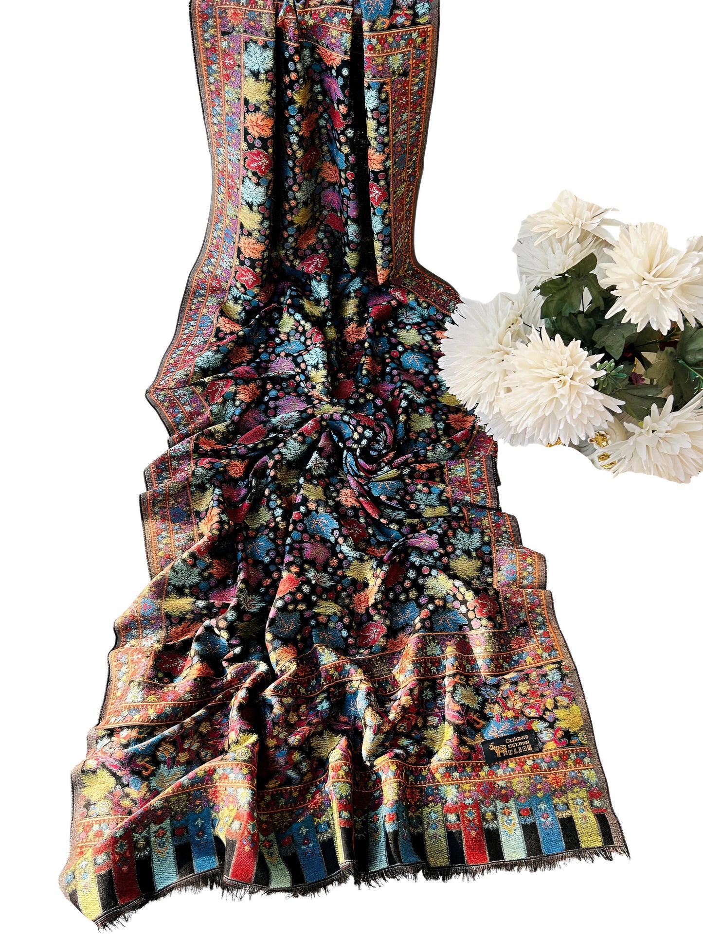 Kani Pashmina Hijab Shaal - Black Multi