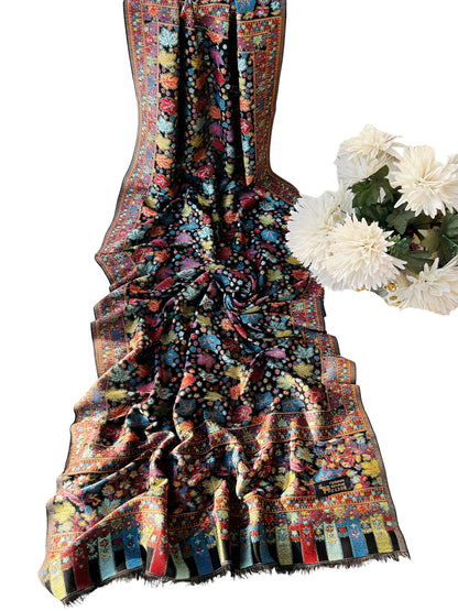 Kani Pashmina Hijab Shaal - Black Multi