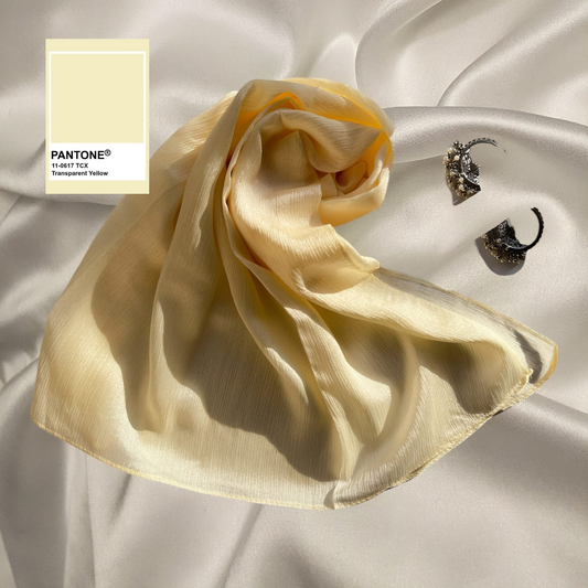 Transparent Yellow - Crinkle Silk Hijabs