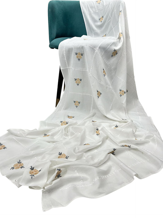Lisianthus Handembroidered Lawn Dupatta
