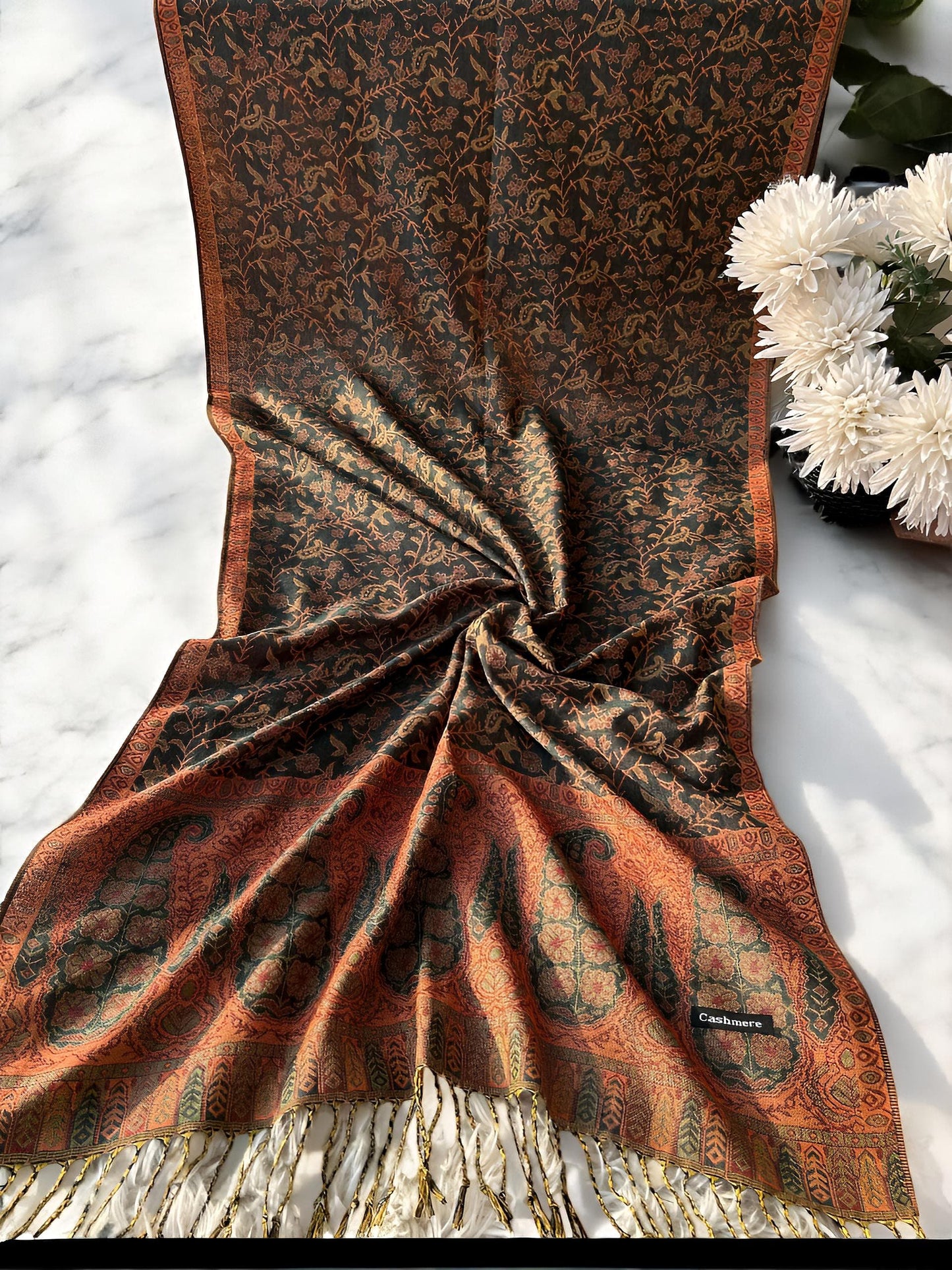 Emerald Apple Paisley Pashmina Hijab Shaal