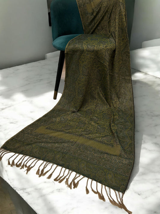 Lime Green Margarita Two-tone Paisley Pashmina Hijab