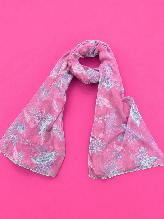 Pink Astilbes Printed Modal Hijab