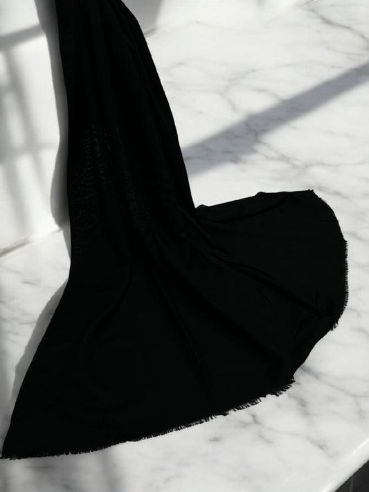 Pure Black - Solid Modal Hijab