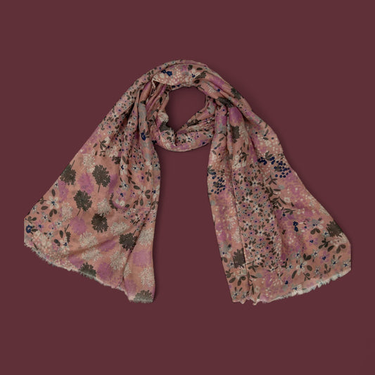 Puce Pink Little Floral Printed Modal Hijab
