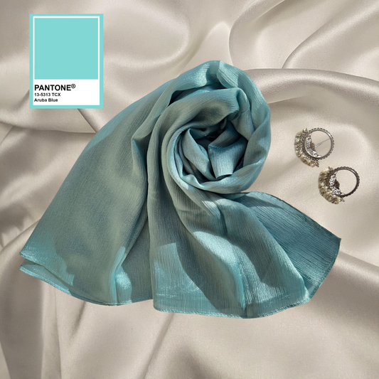 Aruba Blue - Crinkle Silk Hijabs